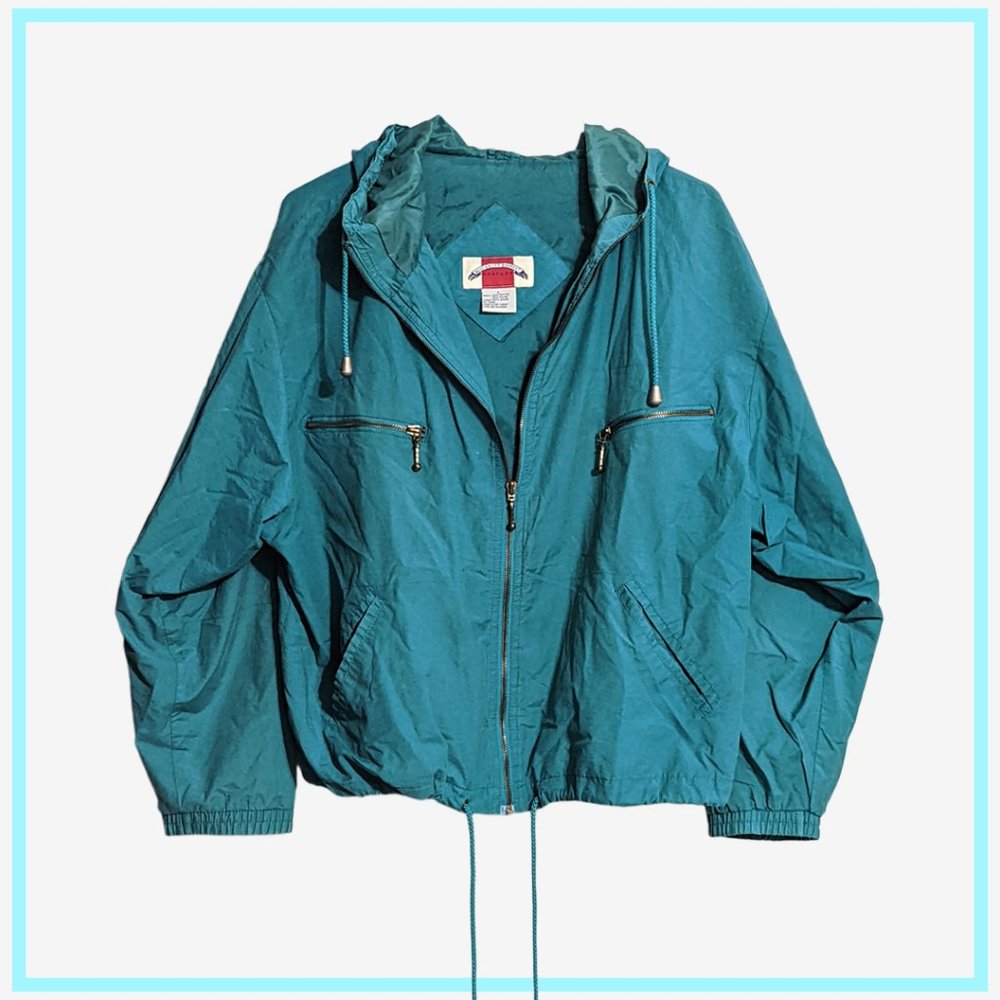 Green/Teal Windbreaker Vintage Large